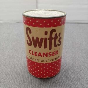 Swift's Cleanser Vintage Tin Polka Dot Advertising Collectible Chemical